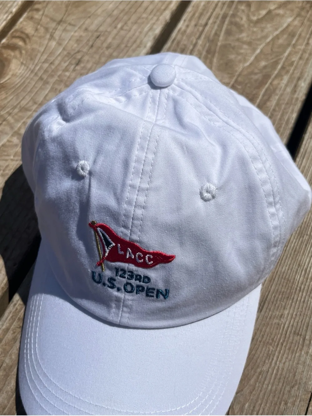 123rd U.S. Open LACC Ahead Hat Cap Strap Back Mens One Size White Golf USGA